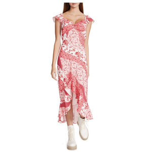 Betsey Johnson La Napoule Patchwork Ruffled High-low Dress In English Ro…